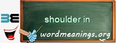 WordMeaning blackboard for shoulder in